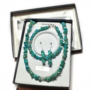 Sterling Silver & Turquoise boxed set of necklace